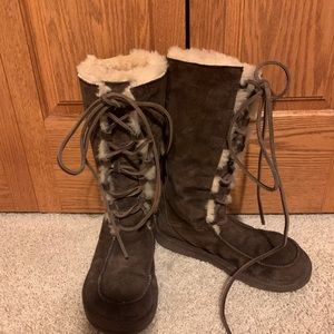 Used Ugg knee high laced boots in good condition